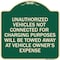 Signmission Unauthorized Vehicles Not Connected for Charging Purpose Towed Alum Sign, 18" x 18", G-1818-22777 A-DES-G-1818-22777 - alternate 1